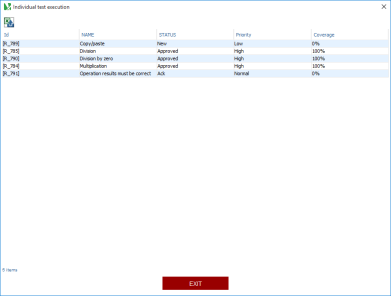SQL Report Test Execution Screen