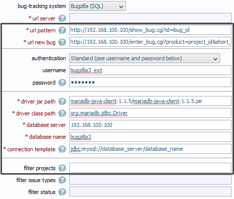 integration bugs bugzilla sql