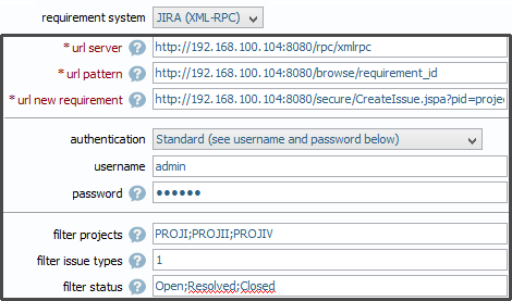 integration requirements jira