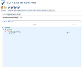 Specification Coverage SUT