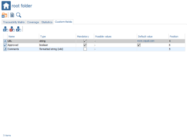 Specification Custom Fields